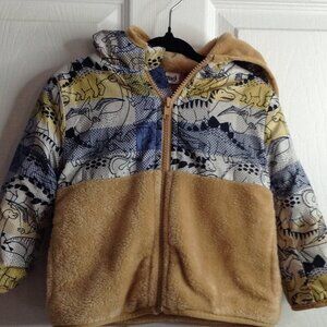 Mick Mack Ltd. 2024 18 Mo. Dino Hooded Jacket.  Poly Fleece, Dinosaurs, Kidcore